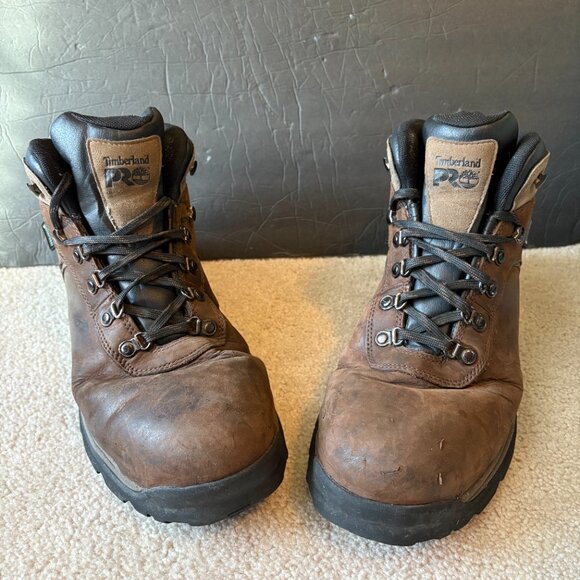 Timberland Pro Flume Steel Toe Men\'s Work Boots Size 12M Brown Leather A1Q8V main image 5